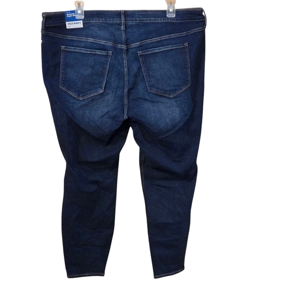 Old Navy Mid- Rise Rockstar Super Skinny Blue Jeans Stretch Women Plus Size 26 - Picture 2 of 14